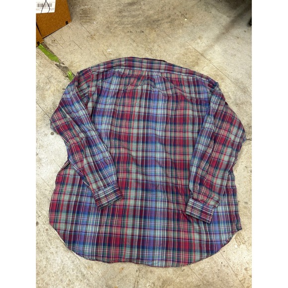 Ralph Lauren Mens 2XLT Tall Plaid Button Down Shirt Long Sleeve Casual - Picture 4 of 8